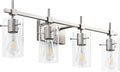 SOLFART 4 Light Bathroom Vanity Lights Bathroom Lights Over Mirror Vintage Bath Lighting Brushed Nickel Wall Sconce with Glass Shade