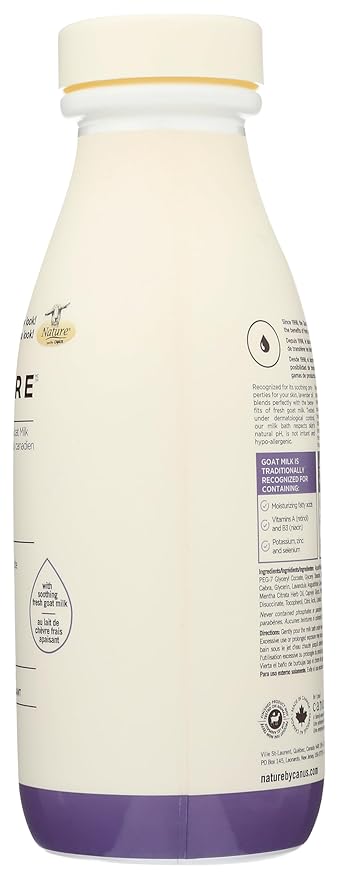 Nature by Canus Foaming Milk Bath, Fresh Canadian Goat Milk, Lavender Oil, Vitamins A B3, Potassium Zinc Selenium, 27.1 Fl Oz
