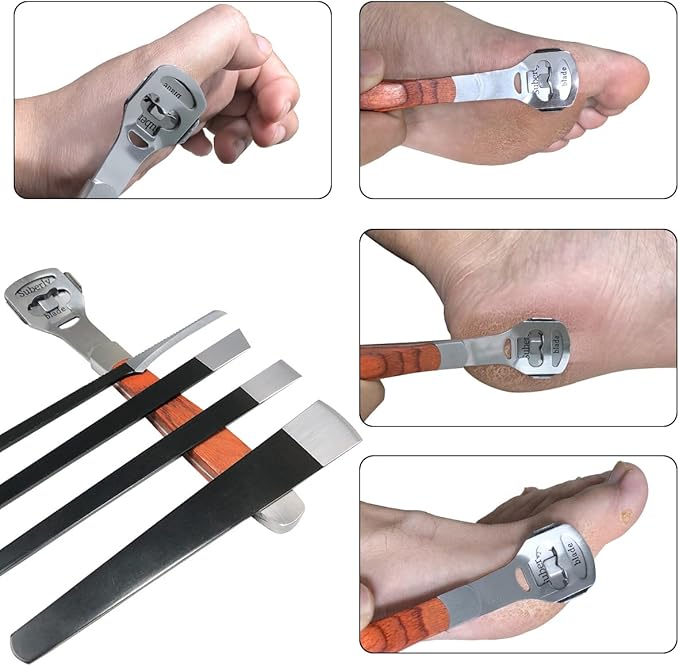 36 Pcs Callus Shaver for Feet Set, Foot Callus Shaver, (1 Stainless Foot File &1 Foot File Heads & 4 Pedicure Knife & 30 Replacement Slices Blades)