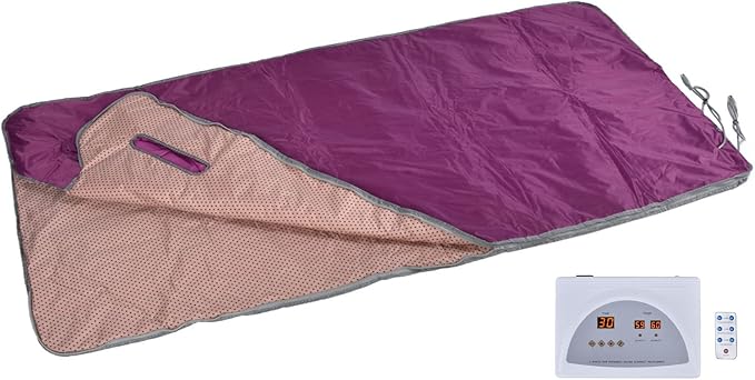 Srliya Far Infrared Sauna Blanket, Portable Detox Body Slimming Blanket with Moxibustion Magnet C 650W Fast Heating, for Home Spa Relaxation (US Plug 110V)