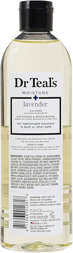 Dr. Teals Bath & Body Oil Variety Gift Set (2 Pack, 8.8oz Ea.) - Soothing Lavender & Ultra Rich Shea Butter - Essential Oils Hydrate Skin & Alleviates Daily Stress - at Home Spa Kit