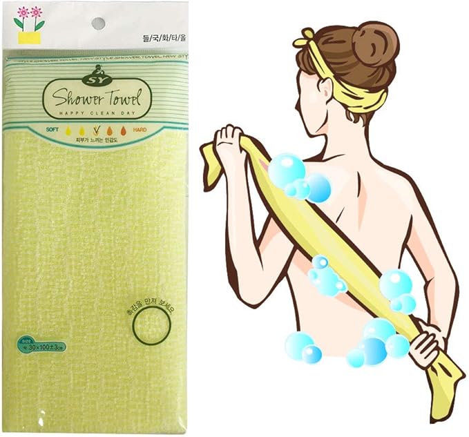 Exfoliating Bath Washcloth Mitt for Remove Dead Skin.Loofah Sponge, Korean & Japanse & African Net Sponge Rag. Back Scrubber Washer for Use in Shower Bath(Variety Pack 4)