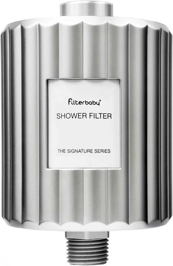 Filterbaby Signature Shower Filter for Sensitive Skin & Hair, Expert Developed,Lab Tested to Reduce up to 99% Chlorine & Chloramine,Reduce Common Water Impurities,Strong Water Flow,Easy Install,Chrome