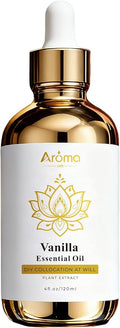 100% Pure Vanilla Essential Oil, 4 Fl Oz, Vanilla Oil for Diffusers, Home Fragrance & Aromatherapy, Essential Oils for Diffusers for Home & Skin & Home Care, Candle Scents for Candle Making