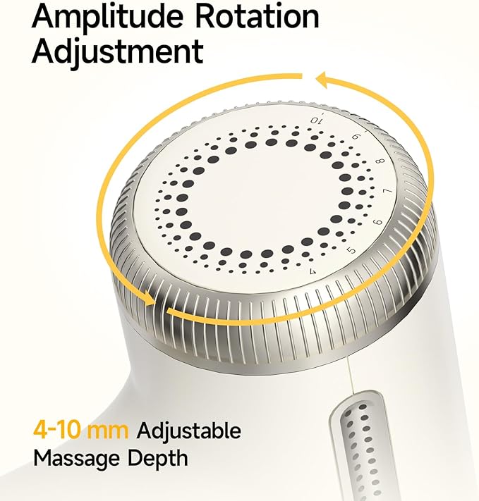 HEYCHY Super Mini Massage Gun Deep Tissue, Handheld Percussion Muscle Massager with Adjustable Amplitude, Portable & Quiet for Home, Gym & Travel, Pearl White