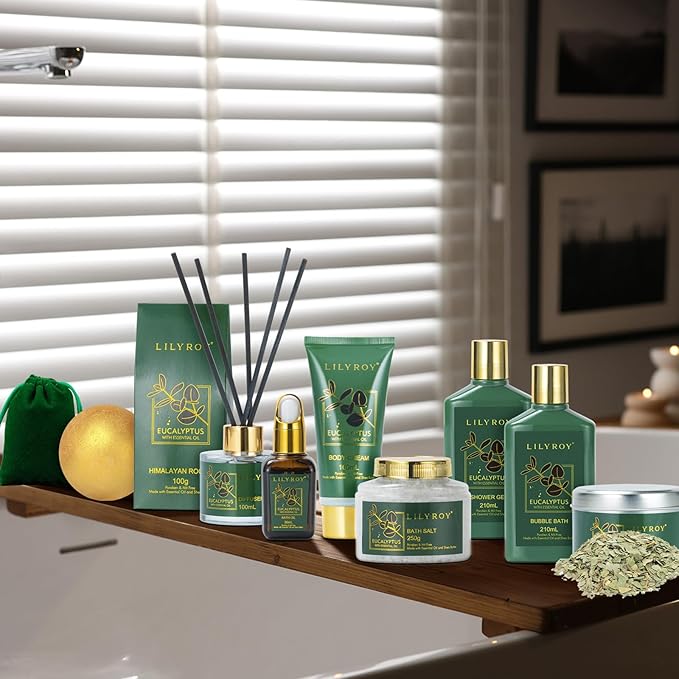 Mother's Day Gift Basket for Mom, Gifts for Women, Spa Gift Baskets for Women - 15-Piece Premium Eucalyptus Bath Gift Set for Men - Spa Kit, Gifts for Birthday, Valentines Day, Fathers Day, Christmas