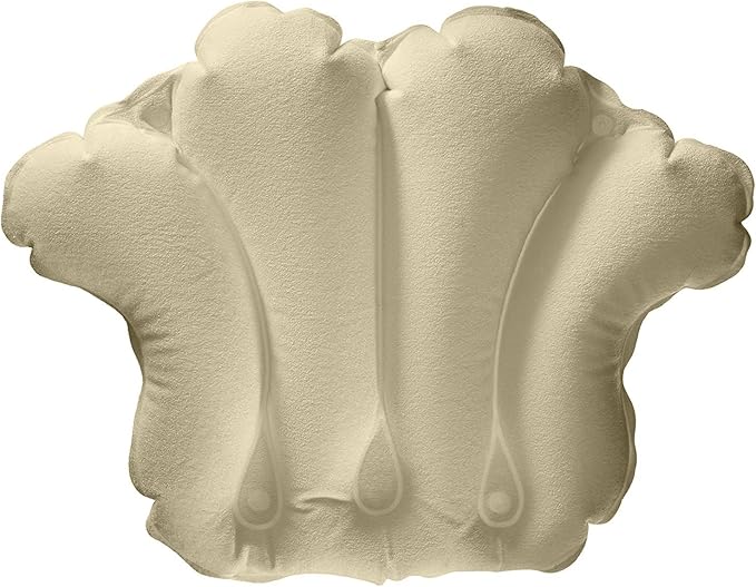 Aquasentials Inflatable Bath Pillow - Terry Cloth (Light Tan)