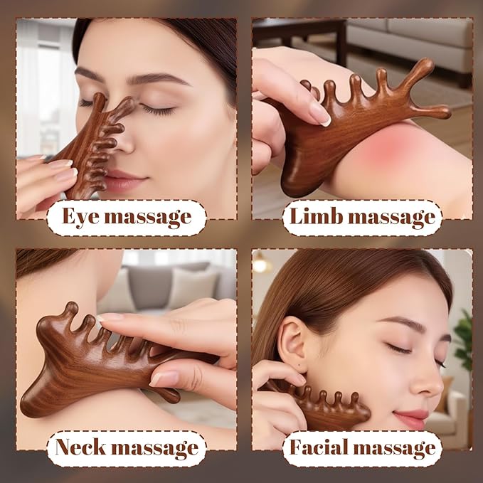 CZFSWT 2PCS Wooden Scalp Massager Set, Scalp Massager Hair Growth, Scalp Massage Tool Suitable for Daily Scalp Massage, Relieve Stress and Relax