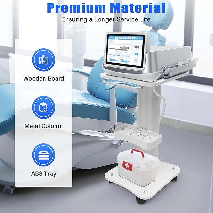 Esthetician Cart, Trolley Cart with Wheels, 3 Tier Beauty Rolling Cart, Trolley SPA, Adjustable Tattoo Table Work Station, Salon Trolley Cart for Storage Equipment Machine Organizer Tray