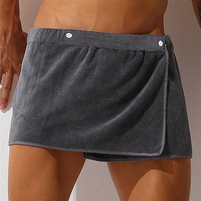 Men Soft Wearable Bath Towel Short Pants Soft Mircofiber Swimming Beach Towel Blanket Toalla De Playa (Color : Gray, Size : 27 x 140cm)