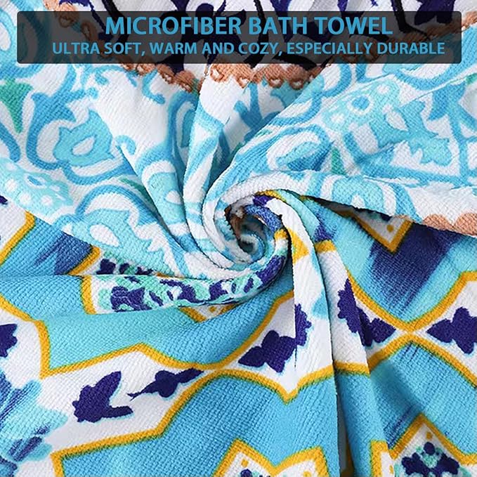 Pafusen Round Mandala Beach Towel Blanket/Boho Hippie Tapestry, Roundie Yoga Meditation Mat Picnic Rug, Bohemian Table Cloth with Tassels, Terry Towel Material, 60 inch Cute Towels, Gifts for Women