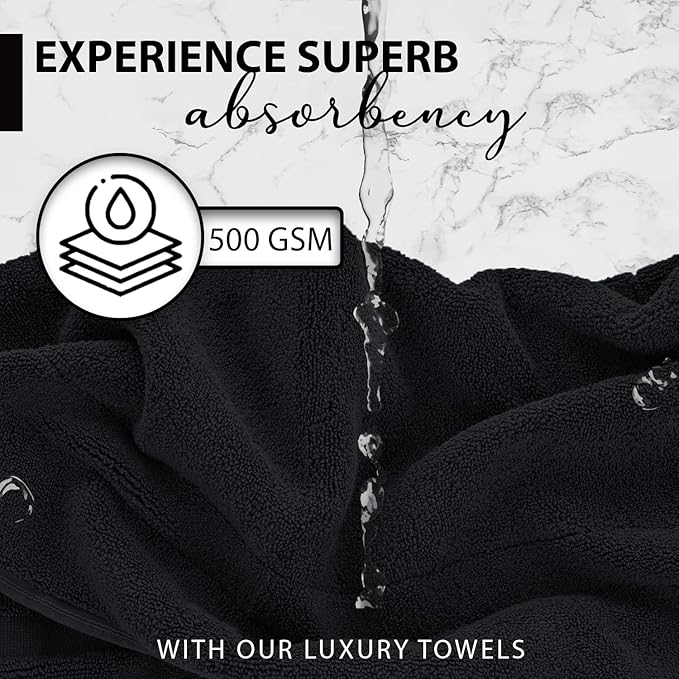 KAHAF COLLECTION 100% Cotton Bath Towels, 24x48 Pack of 6 Towels, Quick Dry, Highly Absorbent, Soft Feel Towel, Gym, Spa, Bathroom, Shower, Pool, Luxury Soft Towels (Grey, 24x48-6 Pack)