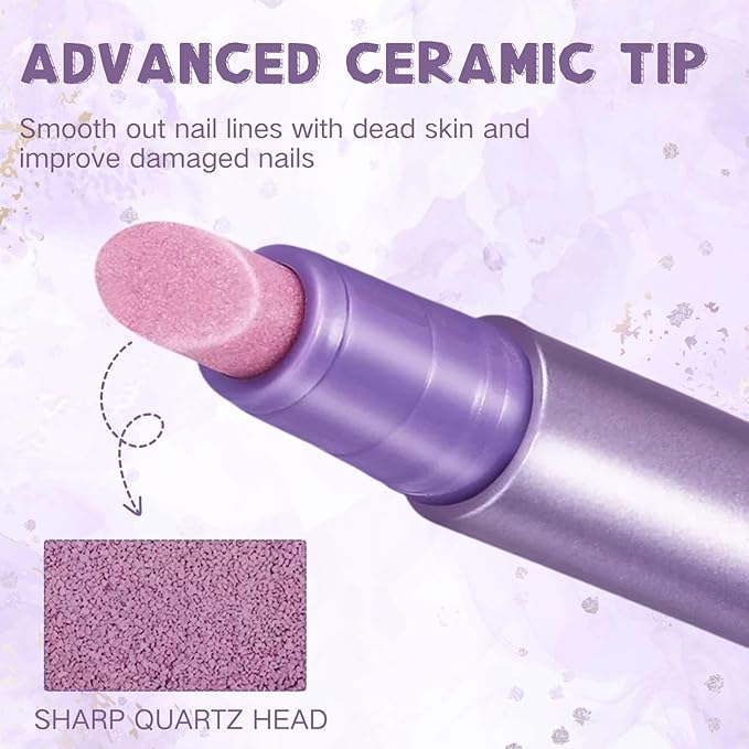 Cuticle Oil Pusher Pen, 4-in-1 Ceramic Cuticle Remover & Cuticle Oil in a Pen, Nail Care Tool for Hangnails & Dry Damaged Nails, Nail Care Pen for Repair Nourish Nails (1PCS Pusher Pen)