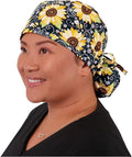 Sparkling EARTH Big Hair Ponytail Classic Surgical Style Scrub Working Cap - Made in The USA!!!