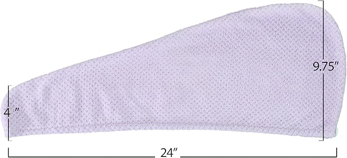 EXPRESSIONS Microfiber Hair Towel in Lavender - 1pc Super Soft Ultra Absorbent Hair Towel, Luxury, Gentle Hair Drying Towel, for Less Frizz
