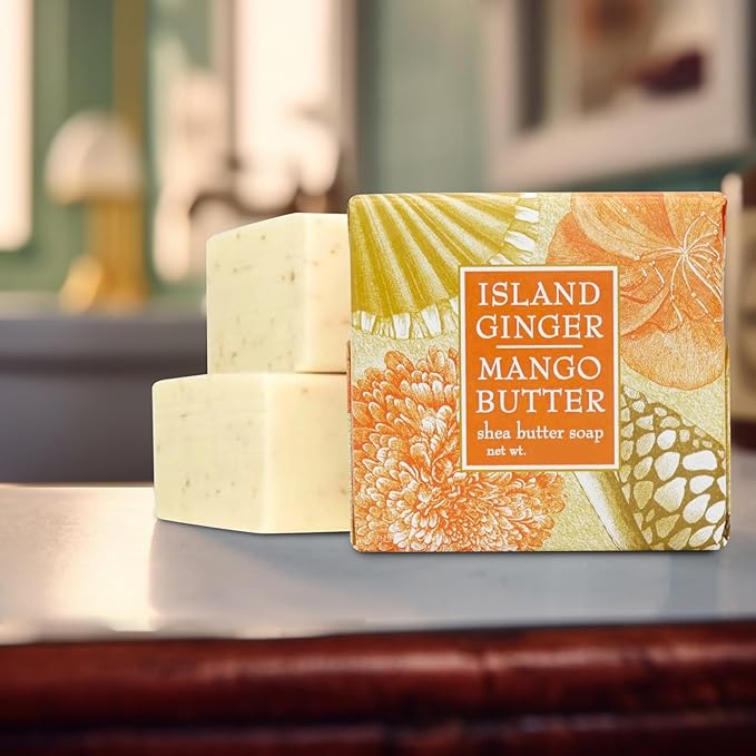Greenwich Bay Mini Botanical Soap Bars – 12 Pack 1.9 oz Each – Individually Wrapped Guest Soaps for Airbnb, Spa, Travel, Bath – Travel Size Bar Soap Set, Island Ginger Mango