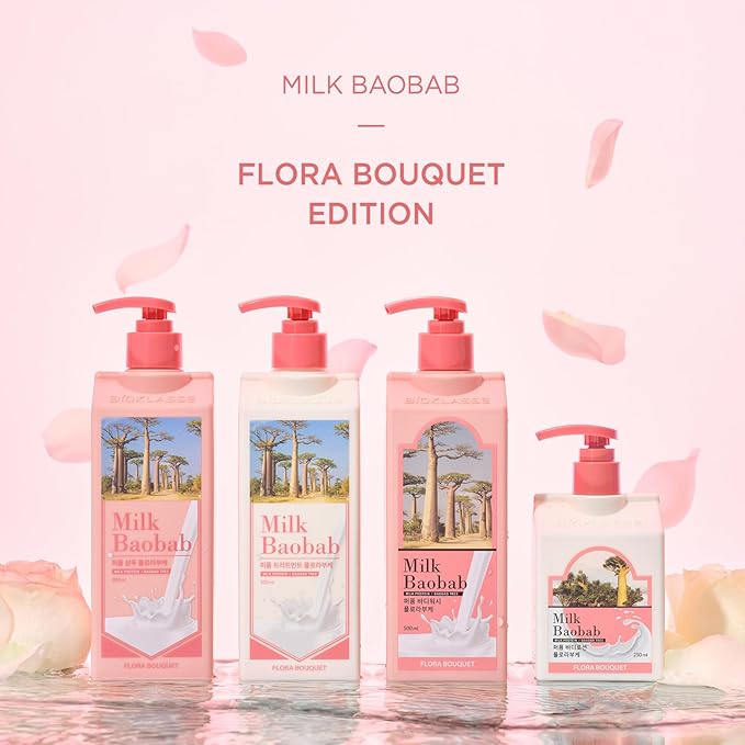 Milk Baobab Hydrating Shampoo, Nourishing Korean Hair Care, Long-Lasting Flora Bouquet Fragrance, Hydrolyzed Keratin, Paraben-Free, 16.9 fl oz