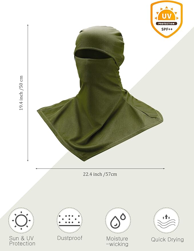 SATINIOR 3 Piece Balaclava Face Cover Sun Protection Neck Cover Summer Balaclava Motorcycle Face Mask for Men Women