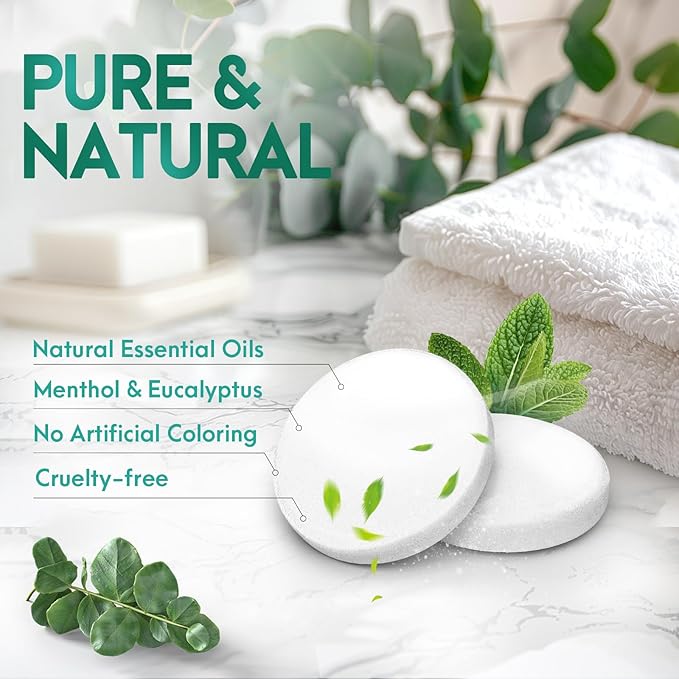 Dad Gifts for Fathers Day from Daughter Son Wife: Eucalyptus Shower Steamers Aromatherapy, 6 Packs Mint Shower Bombs with Natural Essential, Stress Relief Self Care Birthday Gift for Teens Boyfriend