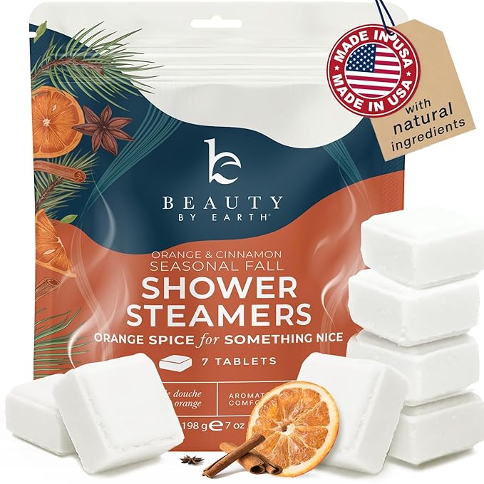 Shower Steamers Aromatherapy - USA Made with Natural Ingredients, Mothers Day Gifts for Mom, Large Shower Tablets with Orange & Fir Essential Oil, Self Care Relaxation Gifts for Women & Men