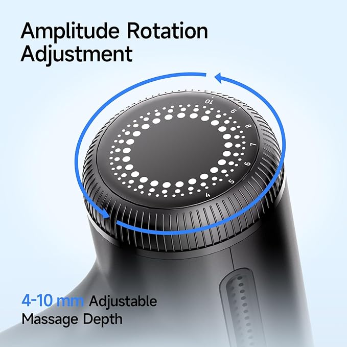 HEYCHY Super Mini Massage Gun Deep Tissue, Handheld Percussion Muscle Massager with Adjustable Amplitude, Portable & Quiet for Home, Gym & Travel, Dark Gray