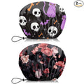 2 PCS Shower Cap Waterproof Double Layer Elastic Adjustable Reusable Hair Bath Caps for Girls Women Cute Aesthetic-Purple Red