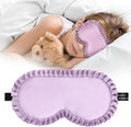 Kids Sleep Mask, 100% Real Mulberry Silk Eye Mask, Sleeping Mask for Kids with Adjustable Elastic Band, Soft & Light Blocking Eye Cover Gift for Boys Girls Teens Age 5+ (Purple)