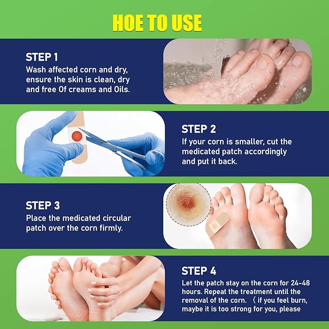 WABRINY Maximum Strength Corn Removers Pads for Feet and Toes, Fast Effective Foot Corn -YD