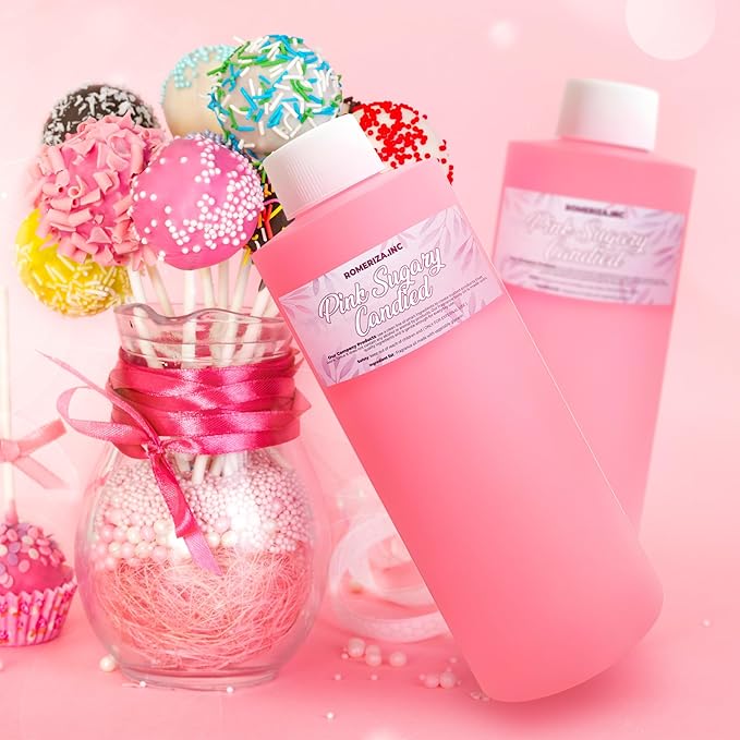 Pink Sugary Candied Natural Fragrance Body Oil - Luxury Scented Body Oil Perfume- Women’s Scented Oil - Long Lasting Perfume - Uncut Fragrance Oil in Plastic Bottle 16 Fl Oz (Pack of 1)