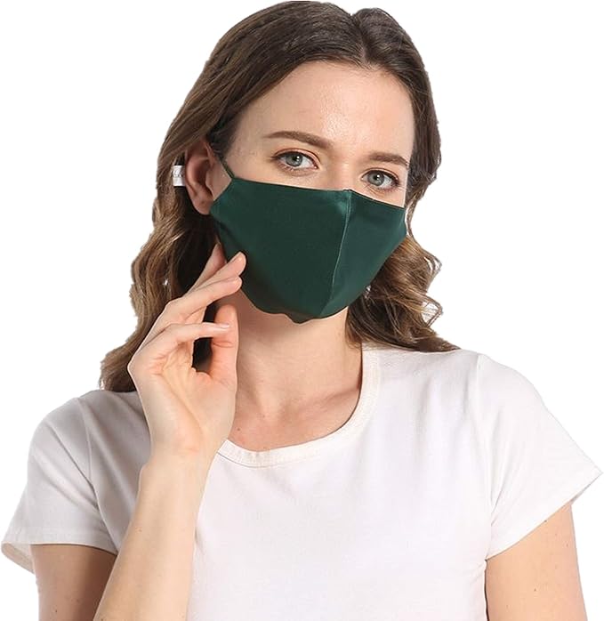 ROSEWARD 100% Mulberry Silk Face Mask for Women Men Reusable Adjustable with Filter Pocket