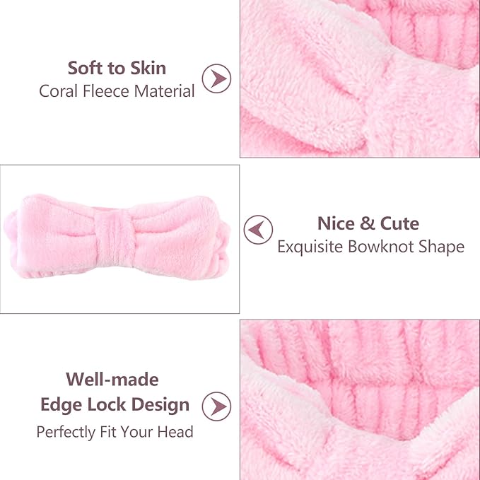 Ondder Spa Headbands Set - 8 Pcs Terry Cloth Cute Hair Bands for Women's Skincare, Makeup and Face Washing