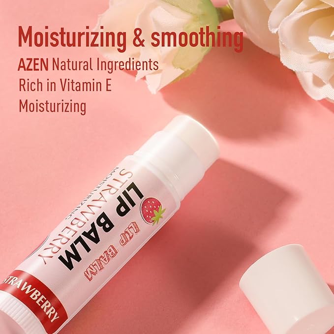 AZEN 50 Pack Lip Balm Bulk, Moisturizing Lip Balms for dry cracked lips, Mothers Day Gifts Easter Basket Stuffers - 12 Flavors