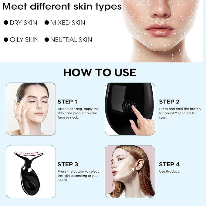 Suenohyu Facial Massager, Portable Face Neck Massager Wand for Skin Care