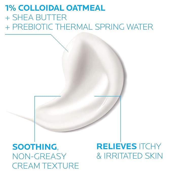 La Roche-Posay Lipikar Soothing Relief Eczema Cream,Face and Body Lotion For Eczema and Sensitive,Dry Skin,Moisturizer with Colloidal Oatmeal to Relieve Irritation,(Pack of 2)