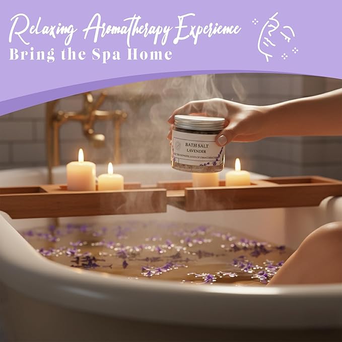 Himalayan Bath Salt with Lavender Petals, Essential Oil & Epsom Salt– 170 Grams, Detox & Wellness