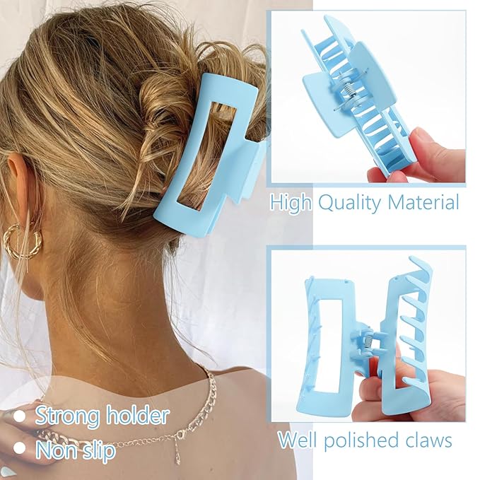 SPA Headbands and Wristband Set for Face Washing with Clear Bag Cute Skincare Makeup Headband Wrist Bands Hair Clips for Women Teenage Girls Gifts Trendy Stuff Blue