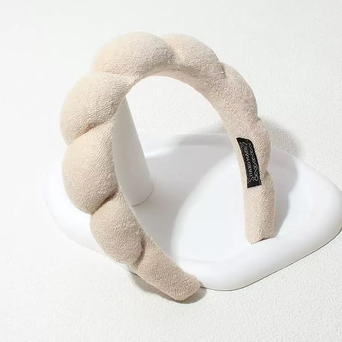 Spa Headbands for Washing Face Makeup Skin Care Women Bubble Facial Beauty Headbands Puffy Shower Towel Band Hairband