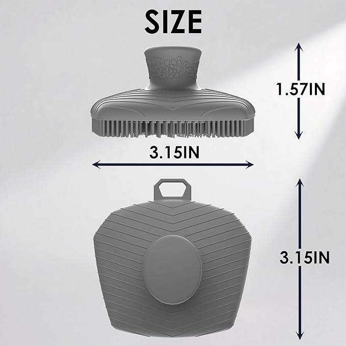 RamPula Face Scrubber & African Net, Silicone Exfoliating Brush for Men, Facial Cleansing Brush, Manual Waterproof Cleansing Skin Care, Blackhead Removing Pore Cleansing Massaging Face Brushes - Grey