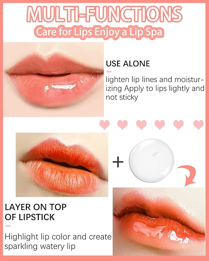 Plumping Lip Glow Oil, Hydrating Tinted Lip Oil Gloss, Transparent Toot Lip Oil, Long Lasting Lip Balm Moisturizing Glow Oil Fresh Texture,Christmas Makeup Gift, Lip Tint Lip Care Product-#0000