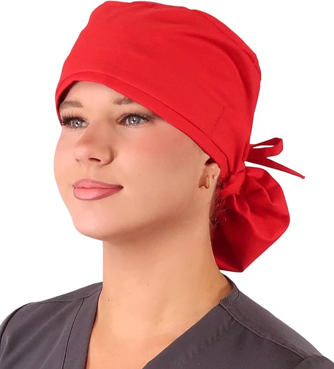 Sparkling EARTH Big Hair Ponytail Classic Surgical Style Scrub Working Cap - Made in The USA!!!