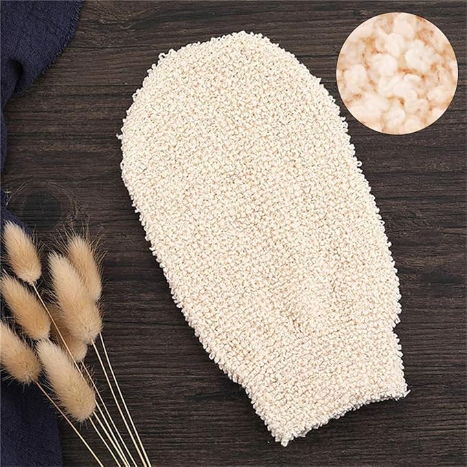 2 Pcs Exfoliating Gloves, Bath Shower Gloves Mitts Bamboo Fiber Bath Body Cleaning Cloth Sponges for Exfoliating and Body Scrubber