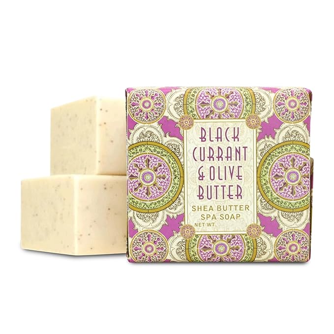 Greenwich Bay Mini Botanical Soap Bars 12 Pack 1.9 oz Each Individually Wrapped Guest Soaps for Airbnb, Spa, Travel, Bath Travel Size Bar Soap Set, Black Currant & Olive Butter