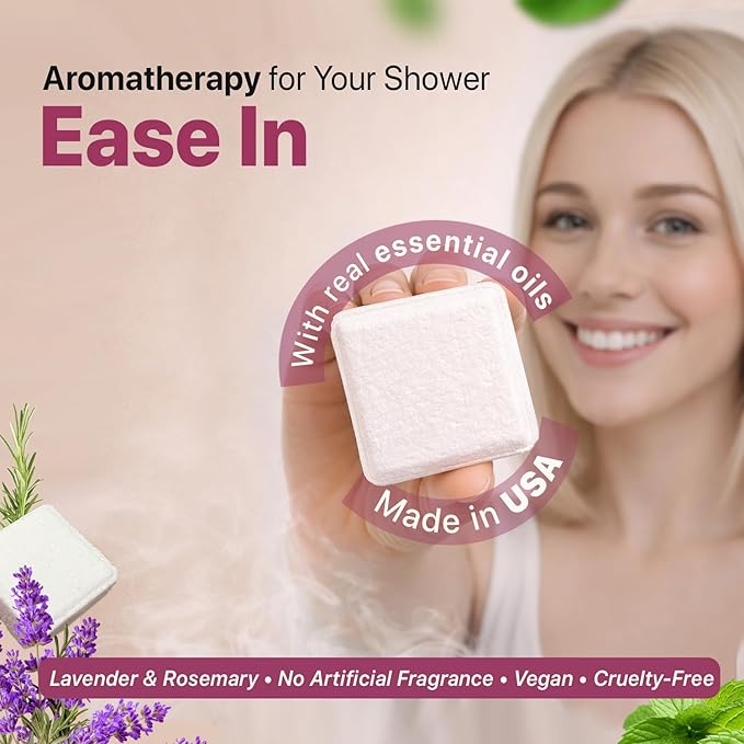 Shower Steamers Aromatherapy - USA Made with Natural Ingredients & Lavender Oil, Mothers Day Gifts for Mom, Large Shower Bombs for Stress Relief, Relaxing Spa Gifts for Women & Men, New Mom Gifts