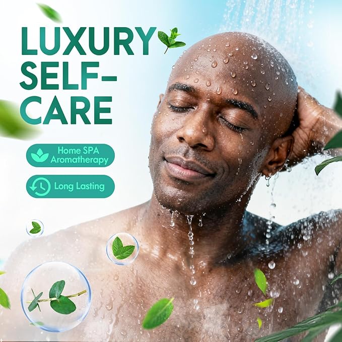 Dad Gifts for Fathers Day from Daughter Son Wife: Eucalyptus Shower Steamers Aromatherapy, 6 Packs Mint Shower Bombs with Natural Essential, Stress Relief Self Care Birthday Gift for Teens Boyfriend