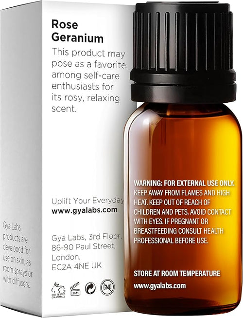 100% Pure Rose Geranium Essential Oil - 0.34 Fl Oz - Rose Geranium Oil for Hair, Skin, Diffuser, Aromatherapy & DIY Candle Making Scent
