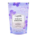 I LOVE Violet Dreams Bath Salts - Calming Bath Soak with Violet and Rose Fragrance - Relaxing Bath Salts for Sleep - Skin-Softening Formula - 17.6 oz
