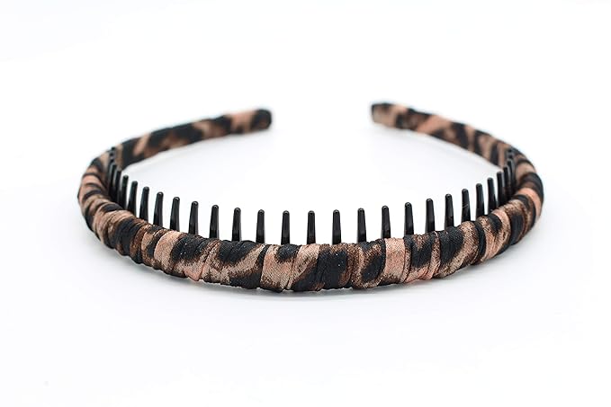 JOBAND Leopard Print hairbands,hair Headbands for women,Fashion Hair Accessories,Non-slip Resin comb teeth hair hoop ((Pack of 4))