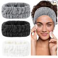LAPOHI 3 Pack Modern Microfiber Facial Headbands for Washing Face, Makeup & Spa - Skincare & Towel Headbands for Women & Girls