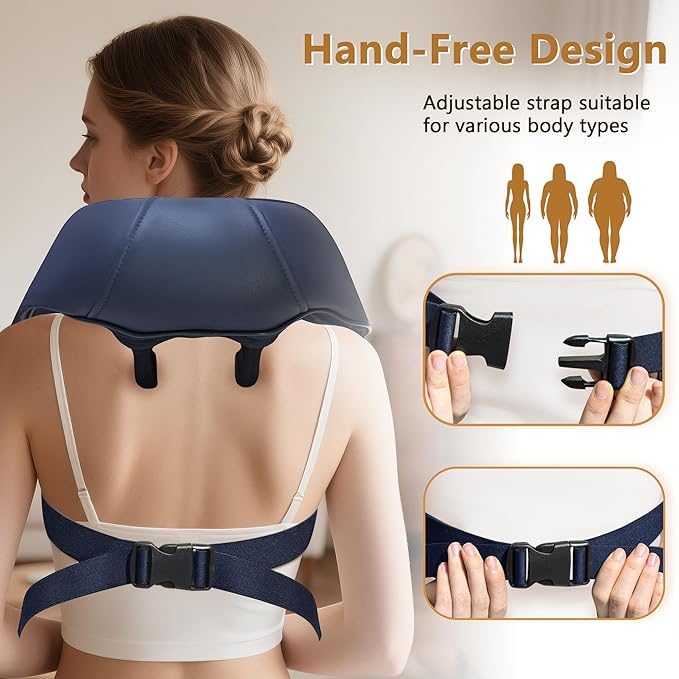 Joyset Cordless Neck Massager with Heat, 6D Deep Kneading Neck Shoulder Massager for Pain Relief, Shiatsu Massager for Shoulder, All Body, 2 Speed Intensities