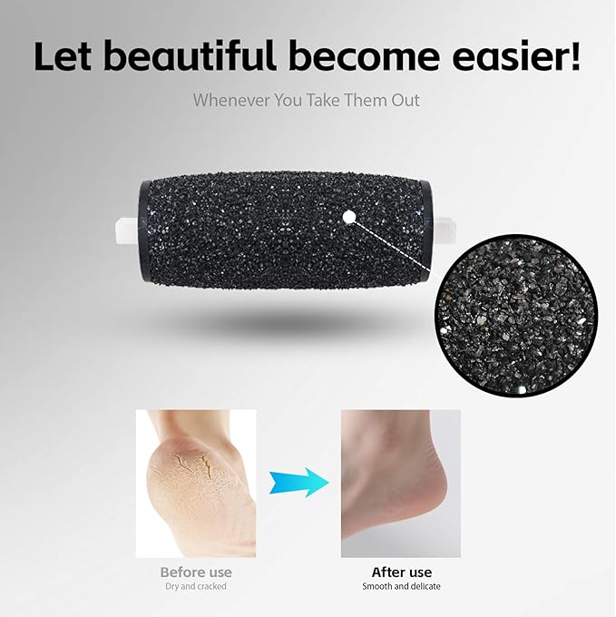 12 Pcs Replacement Rollers Compatible with Dr Scholl's Callus Remover and Amope Pedi-Perfect Pro Electric Foot File - Extra Coarse